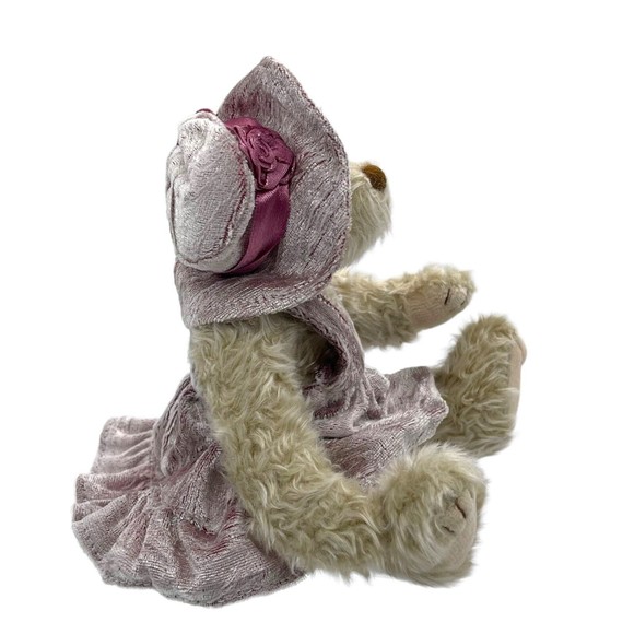Ty Attic Treasures Collection 1993 DARLENE The Bear Velvet Dress Hat Posable - Picture 4 of 9